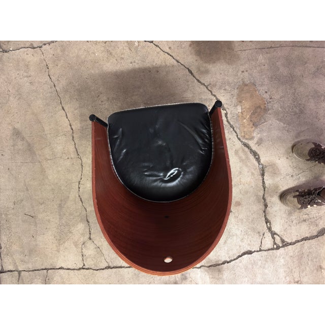 1980s Costes" Curved Mahogany or Grey Oak Plywood Armchair by P. Stark for Driade Aleph Ubik Furniture For Sale - Image 11 of 12