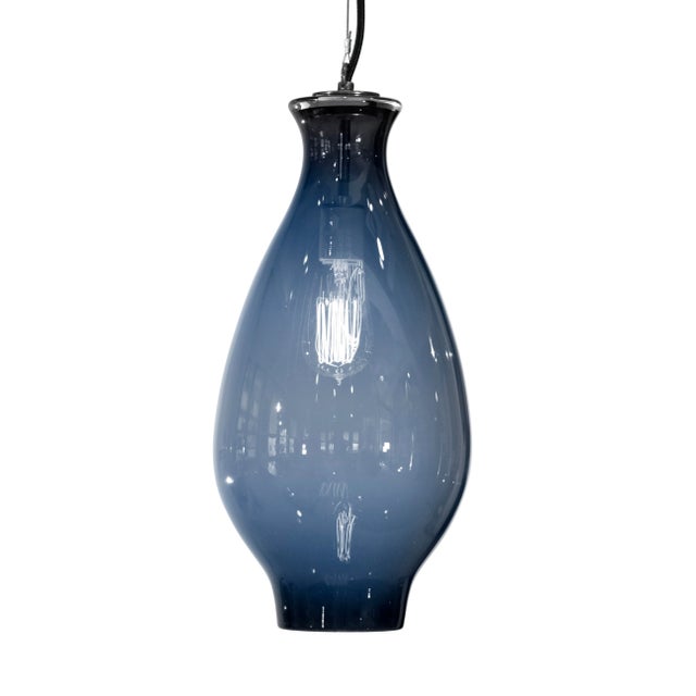 Not Yet Made - Made To Order Iris Pendant Light from the Versuvius Collection in Steel Blue For Sale - Image 5 of 5