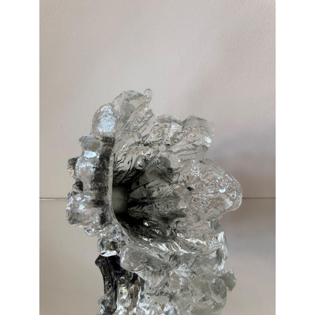Black and Clear Ice Glass Iceberg Centerpiece by Pertti Santalahti for Humppila, Finland, 1970s For Sale - Image 6 of 12