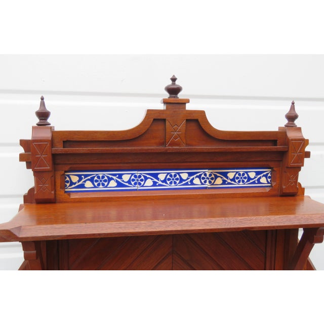 1880s Eastlake Solid Walnut 3 Part Secretary Desk For Sale - Image 11 of 13