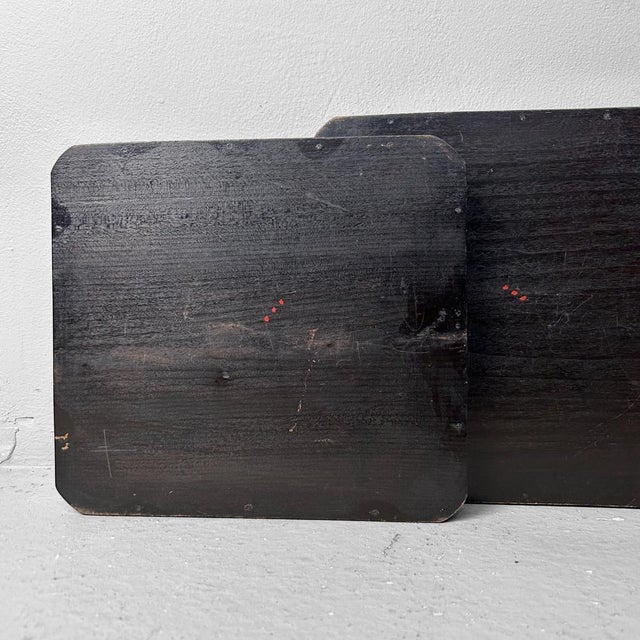 Wooden Lacquer Trays with Mountain Landscape, 1920s, Set of 4 For Sale - Image 18 of 18