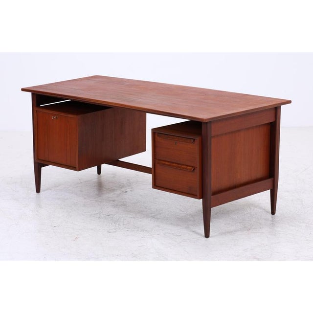 Mid-Century Teak Boomerang Desk with 2 Drawers For Sale - Image 16 of 17