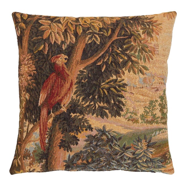 Verdure Parrot Woolblend Tapestry Cushion With Feather Filler - 46x46cm (18"x18") For Sale