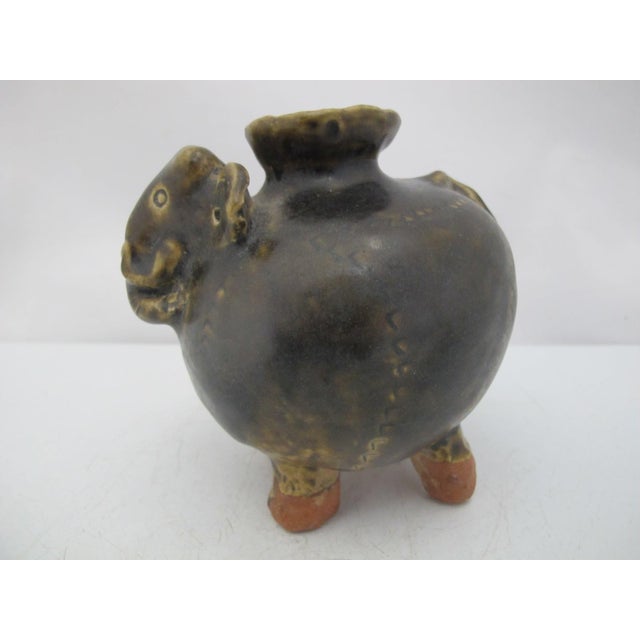 Khmer Cambodian Elephant Stoneware Lime Betel Nut Pot Pair For Sale - Image 11 of 17