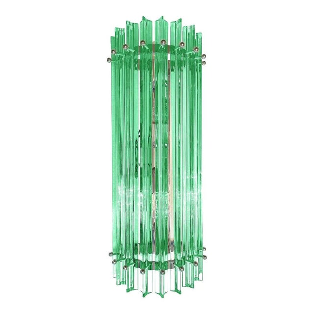 Contemporary Green Wather Triedro Murano Glass Wall Sconces by Simoeng, Set of 2 For Sale - Image 3 of 7