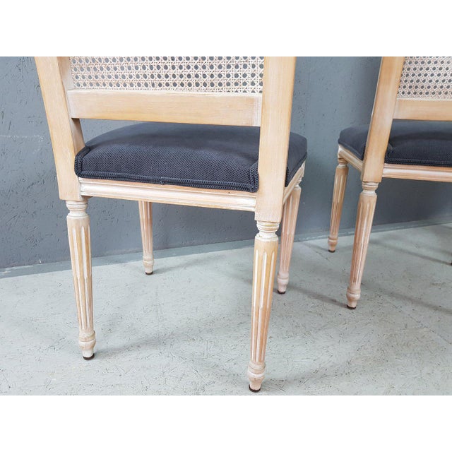 Louis XVI Cane Back Reupholstered Dining Chairs a Pair Chairish