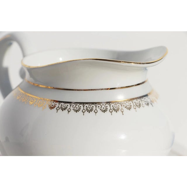 Ceramic 1930s Porcelain Art Deco Creamer or Cream Jug White and Gold, Vista Alegre, Portugal For Sale - Image 7 of 13