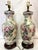 White Vintage Ceramic Vase Lamps With Elegant Floral Design on Wood Plinths- A Pair For Sale - Image 8 of 15