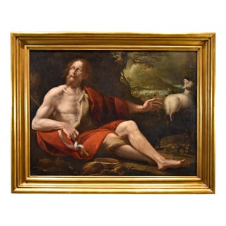 Tomaso Pombioli, Saint John the Baptist, 1620, Oil on Canvas, Framed For Sale