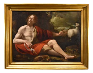 Tomaso Pombioli, Saint John the Baptist, 1620, Oil on Canvas, Framed