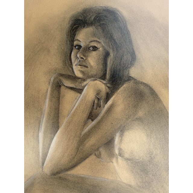 Here is a wonderful, original vintage female nude portrait by artist “Blake”, likely created in the 1970s. The piece...