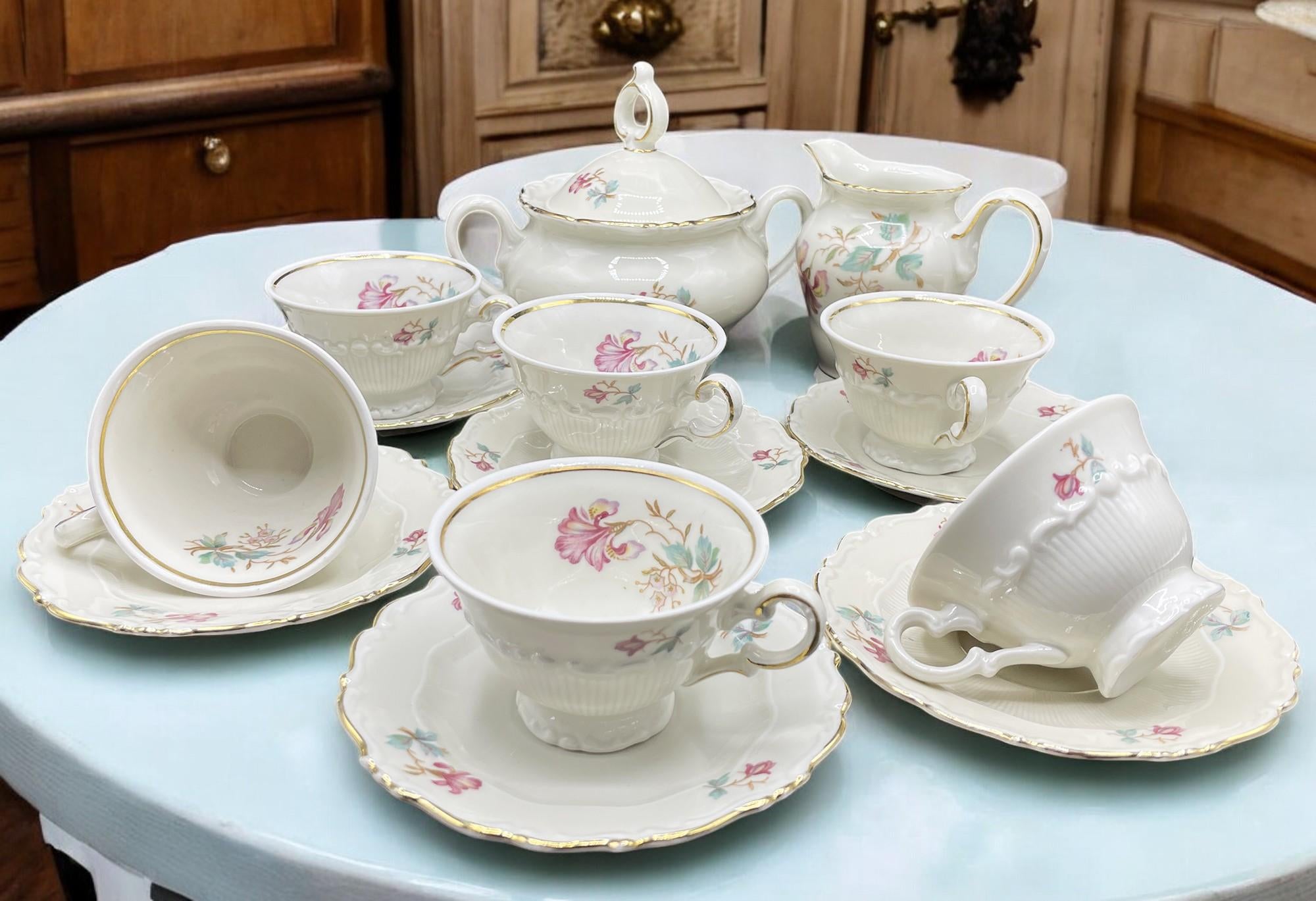 Bavaria Coffee Service from Schirnding Porzellan, Set of 14 | Chairish