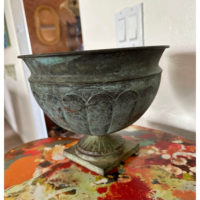 Art Deco Vintage Indian Patina Planter For Sale - Image 3 of 6