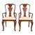 Baker Furniture Historic Charleston Queen Anne Carved Mahogany Dining Armchairs, Pair For Sale