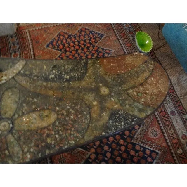 1960s Mid-Century Modern Bronze, Resin and Shell Coffee Table For Sale - Image 5 of 13