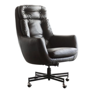 1970s Refinished High Back Egg Swivel Chair For Sale