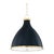 Hudson Valley Lighting Mark D. Sikes Painted No. 3 3-Light Large Pendant, Aged Brass/Darkest Blue For Sale