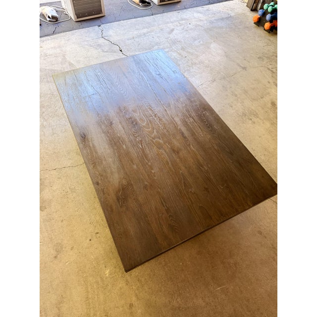 Brown Restoration Hardware Reclaimed Oak Plinth Coffee Table For Sale - Image 8 of 13
