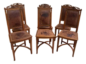 Art Nouveau Chairs by Gauthier Poinsignon, Set of 6