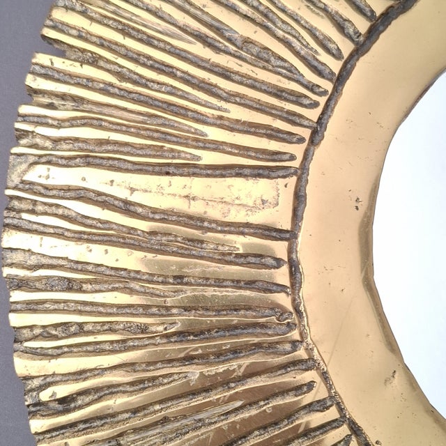 Metal Large Sunburst Wall Mirror, France, 1950s For Sale - Image 7 of 18