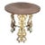 English Painted Cast Iron Baluster Base and Steel Round Garden Side Table For Sale
