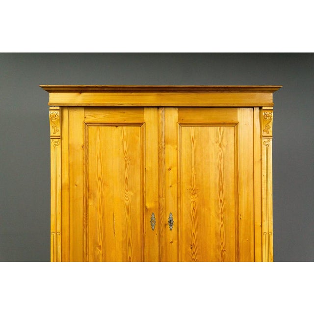 Brown Art Nouveau Wardrobe in Pine For Sale - Image 8 of 18