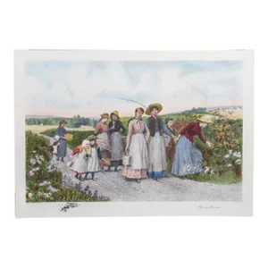 Berry Pickers, Jennie Brownscombe Etching