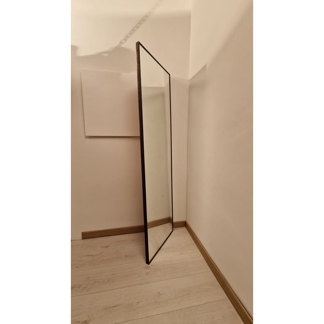 Large Rectangular Wall Mirror with Brass Frame, 1950s For Sale - Image 8 of 11