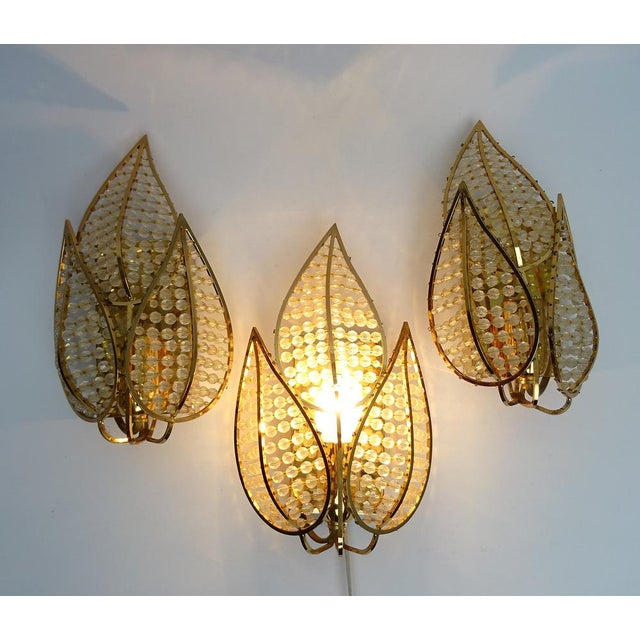 Wall Lamp in Crystal Glass & Gold-Plated Brass from Palwa, 1960s For Sale - Image 13 of 14