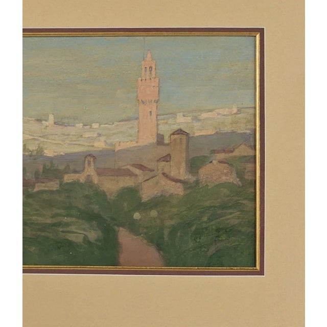 Traditional European View, Pastel, Circa 1910 Italy For Sale - Image 3 of 4