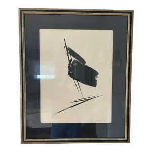 "Sprout", a Limited Edition Etching (#6 of 15 From 1967) by Noted and Important Japanese Artist Toko Shinoda