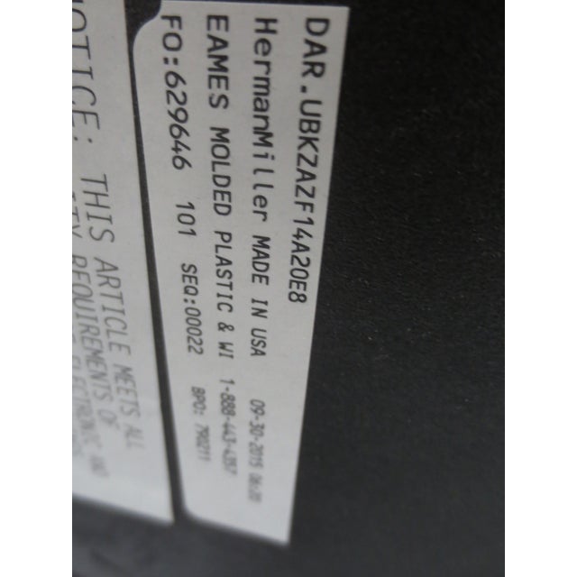 Mid-Century Modern Herman Miller Eames Molded Armchair With Eiffel Legs in Black Fabric For Sale - Image 3 of 7