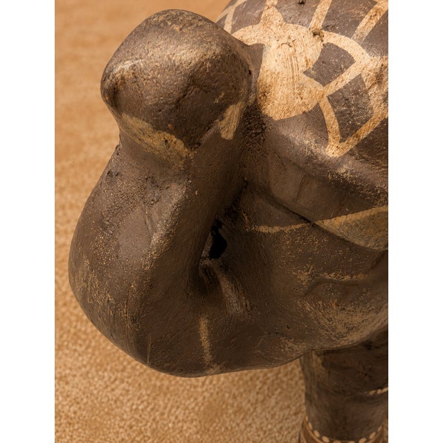 Vintage Apropos Home Collection Hand-Painted Ceramic Elephant Figurine, Made in India For Sale - Image 10 of 11
