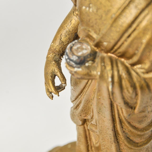 Pair of Gilded Buddhist Monk Figures For Sale - Image 17 of 17