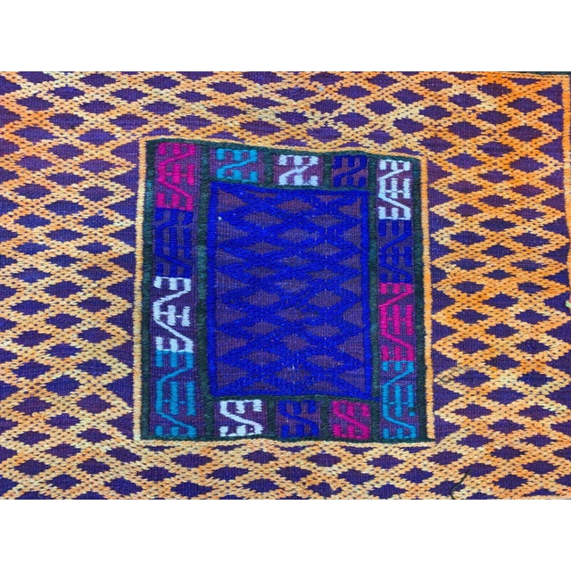 Vintage Turkish Moroccan Colorful Kilim Rug For Sale - Image 6 of 8