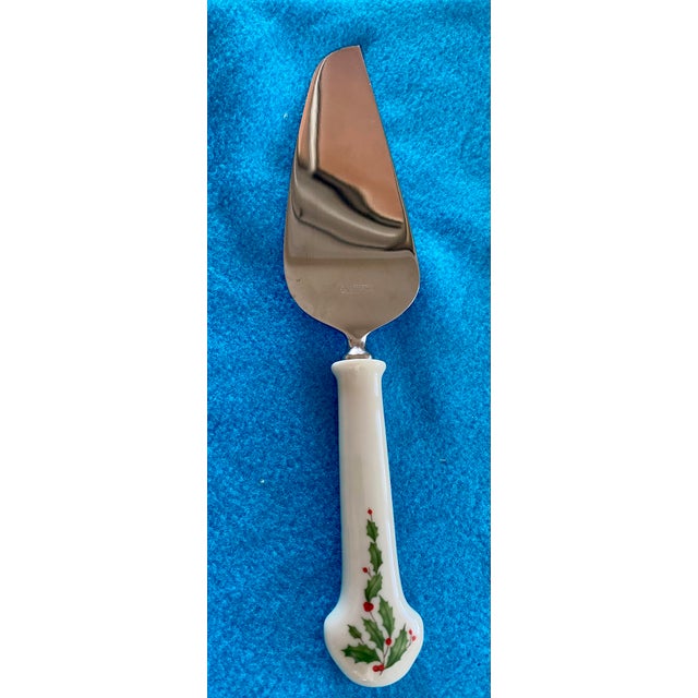 Metal 1980s Lenox Holiday Cheese Tray and Dessert Server For Sale - Image 7 of 8