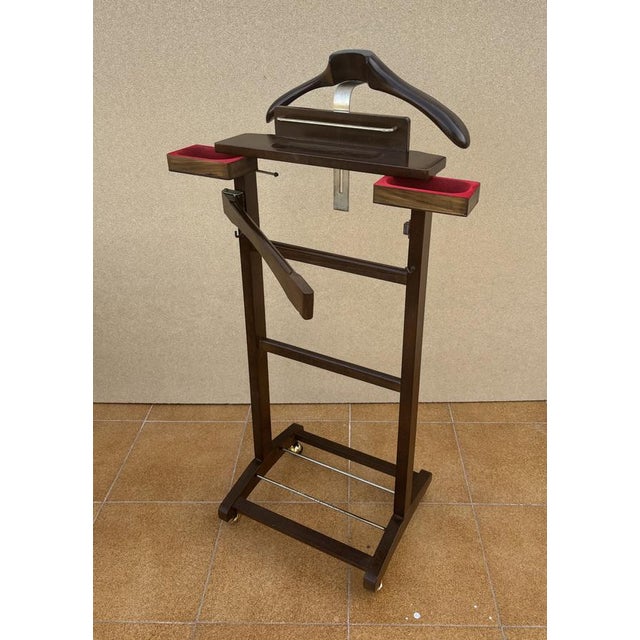 Mid-Century Wooden Valet Stand with Hanger and Storage Trays, 1960 For Sale - Image 9 of 12