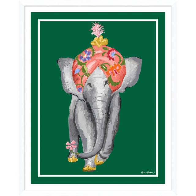 Contemporary Procession in Jade By Dana Gibson, Framed Art Print For Sale - Image 3 of 3