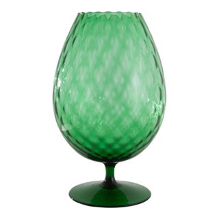 1960s Italian Green Glass Goblet For Sale