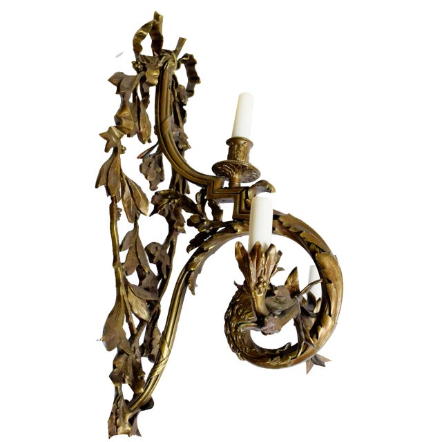 Large Wall Lights in Louis XV Style, 1880s, Set of 2 For Sale