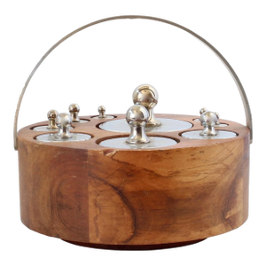 Vintage Scale Weight Set in Wood Rack