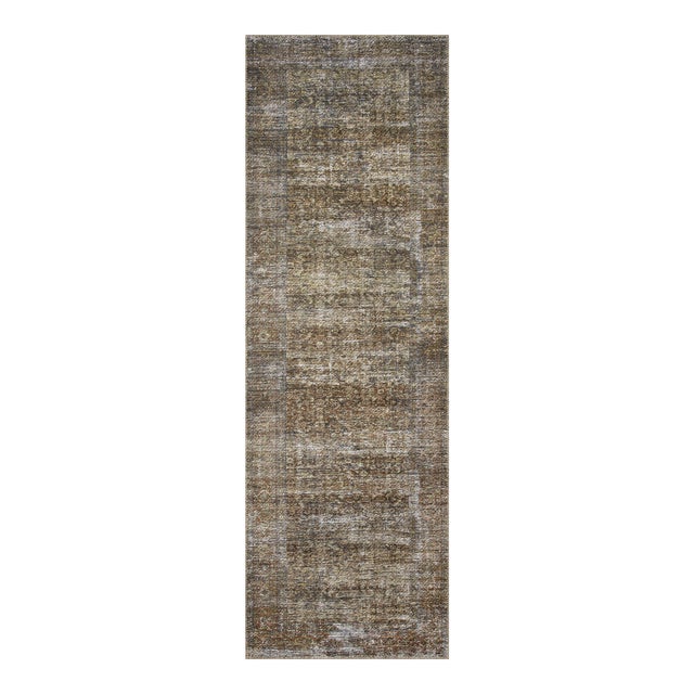 Amber Lewis x Loloi Billie Tobacco / Rust 2'-6" x 7'-6" Runner Rug For Sale