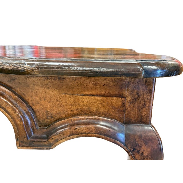 Chestnut Dennis and Leen Hand Hewn Walnut Writing Desk For Sale - Image 8 of 12