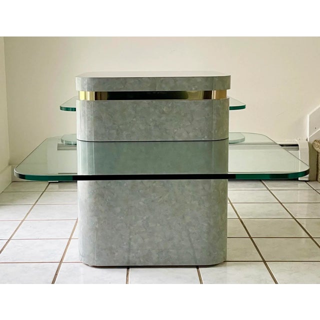 Postmodern Springer Style Tri-Level Console Table For Sale - Image 9 of 11