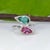 2020s Toi Et Moi Pink & Indicolite Tourmaline Ring With Diamonds: 14k Gold, Pear Cut, Size 5.25 For Sale - Image 5 of 9