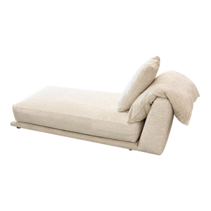 Montauk "Jill" Armless Chaise in Cream Off-White Velvet