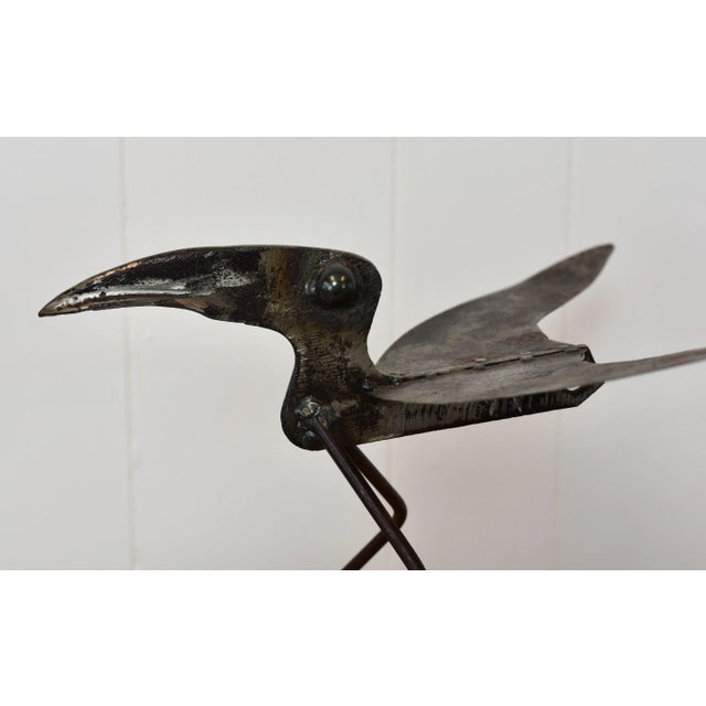 Metal Mid Century Steel Brutalist Bird Table Sculpture For Sale - Image 7 of 12