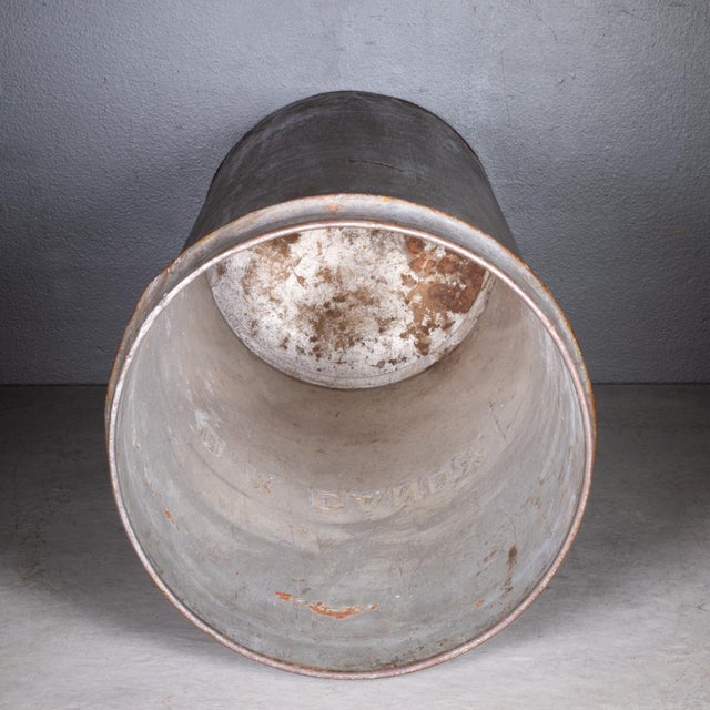 Brown Vintage Heavy Steel Ice Cream Freezer Can –"Ok Candy" Embossed c.1910 For Sale - Image 8 of 8