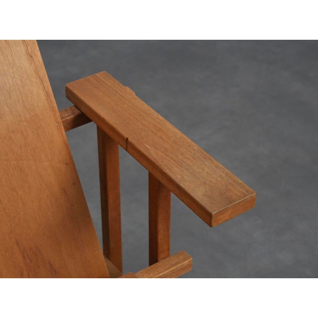 Beige Modernist Lounge Chair in the style of Gerrit Rietveld, Netherlands, 1980s For Sale - Image 8 of 11