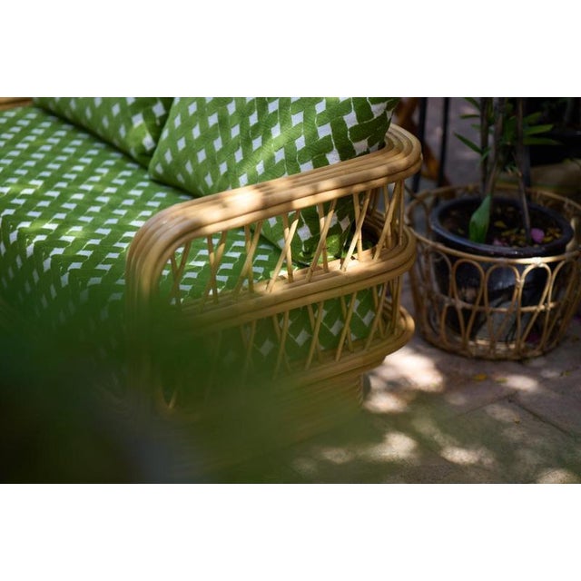 Wood Luna Sofa in Stained Rattan by Popus Editions For Sale - Image 7 of 9